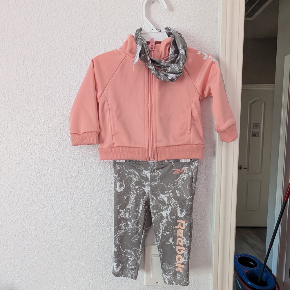 Reebok Baby Pink Zip Jacket Set